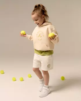 Детские шорты Unisex с вышивкой, белый