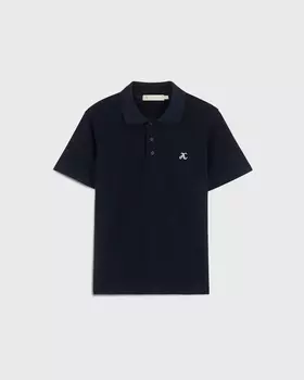 Футболка поло прямого кроя, синий