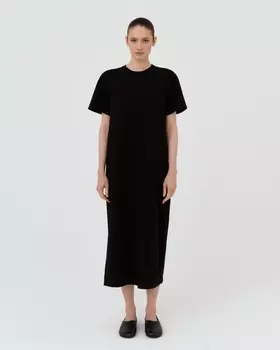 Хлопковое платье футболка, черный