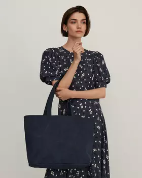 Холщовая сумка тоут, темно-синий