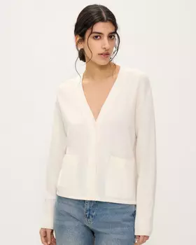 Кардиган из шерсти мериноса, молочный