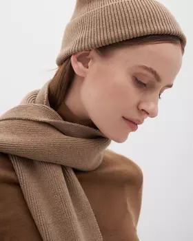 Шарф из шерсти, бежевый