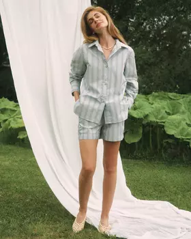 Шорты в полоску, голубой