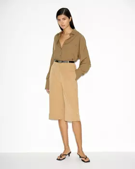 Удлиненные шорты бермуды из лиоцелла, бежевый