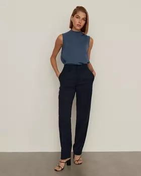 Зауженные брюки из шерсти, синий