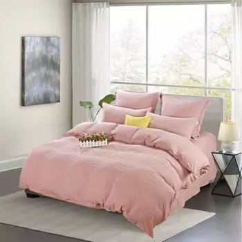 Комплект постельного белья евро Sofi de Marko Асти розовый жатка