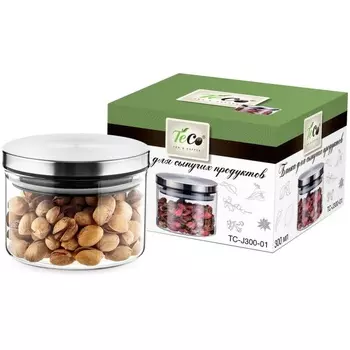 Банка для хранения стеклянная с крышкой 300 мл Diolex Teco