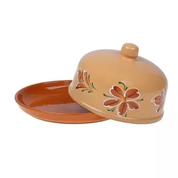 Блюдо для блинов с крышкой 26 см Русское Борисовская керамика