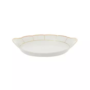 Блюдо для хлеба 33 см Thun Менуэт обводка золото