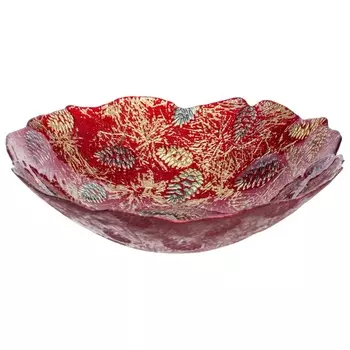 Блюдо глубокое 30 см Akcam Xmas Pine красный