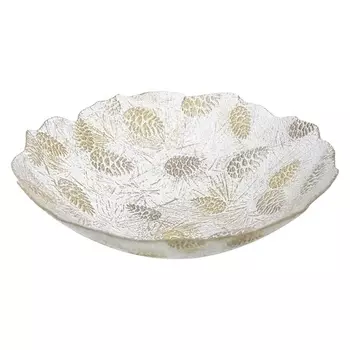 Блюдо глубокое 30 см Akcam Xmas Pine серебряный