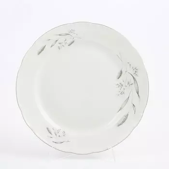 Блюдо круглое 30 см Thun Констанция серебряные колосья