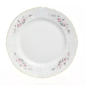 Блюдо круглое 32 см Bernadotte Серая роза золото