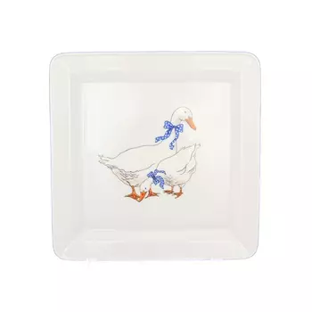 Блюдо квадратное 27 см Dubi Гуси