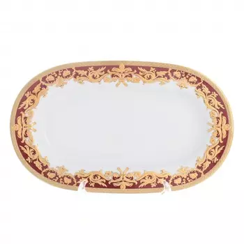 Блюдо овальное 24 см Falkenporzellan Natalia Bordeaux Gold