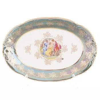 Блюдо овальное 32 см Carlsbad Фредерика Мадонна зелёная