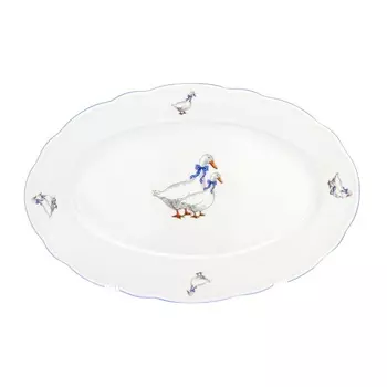 Блюдо овальное 35 см Dubi Гуси