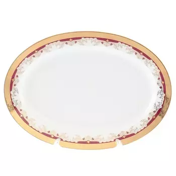 Блюдо овальное 36 см Thun Кристина красная лилия
