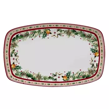 Блюдо сервировочное 30 х 19 см Repast Christmas world Green