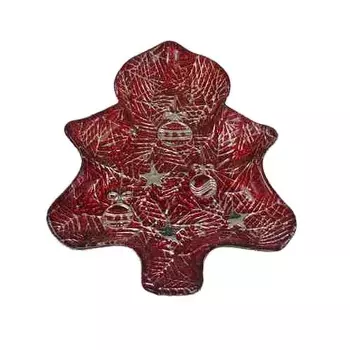 Блюдо сервировочное 30 см Akcam Новогодняя ёлка в снегу