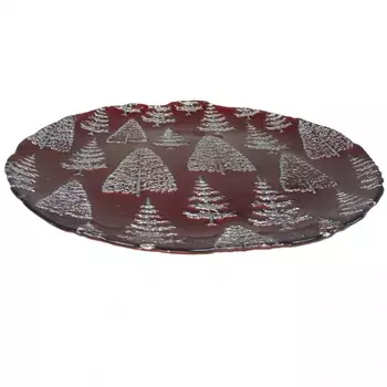 Блюдо сервировочное 32 см Akcam Метелица красный