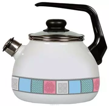 Чайник эмалированный 3 л со свистком Appetite Пастель