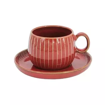 Чашка с блюдцем 180 мл Home & Style Comet красный