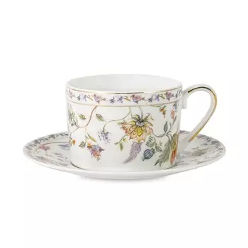 Чашка с блюдцем 250 мл Anna Lafarg Primavera Флора белый