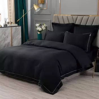 Комплект постельного белья семейный Sofi de Marko Дайкири чёрный