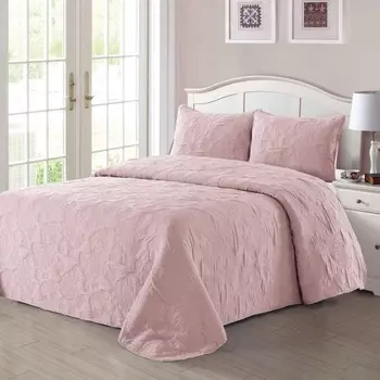 Комплект покрывало и наволочки 240 х 260 см Sofi de Marko Даминго пудровый