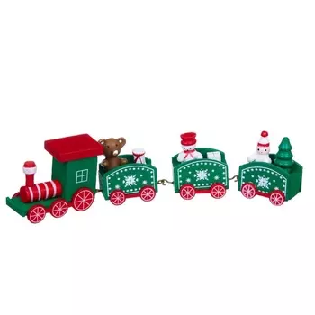 Декор новогодний Royal Collection Паровозик зелёный-красный