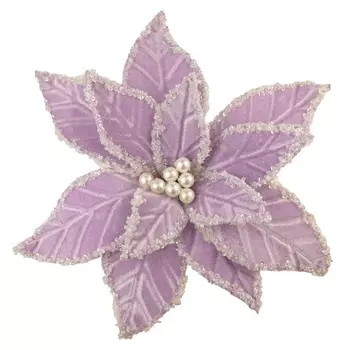 Декоративная магнолия с глиттером 28 см Азалия сиреневый