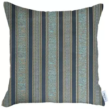 Декоративная подушка 43 х 43 см Mike &amp; Co New York Vermont Jacquard полосы голубой-золотой
