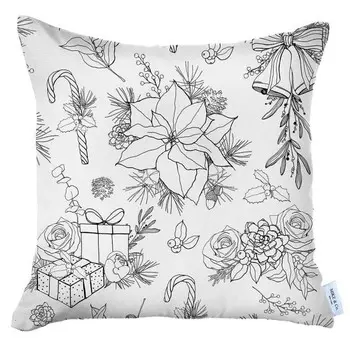 Декоративная подушка 43 х 43 см Mike &amp; Co New York XMAS Poinsettia белый