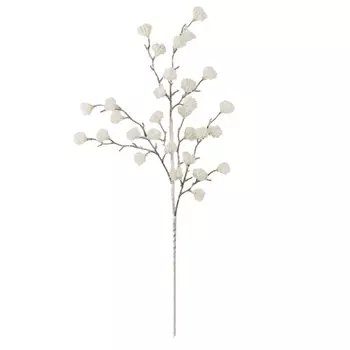 Декоративная ветка с глиттером 65 см Азалия белый