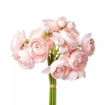 Декоративный букет ранункулюсов 24 см Азалия светло-розовый