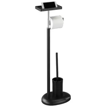 Держатель для туалетной бумаги с ёршиком и полкой Berg Salvucci чёрный