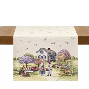 Дорожка 44 х 140 см Le Gobelin Весенний парк Девочки