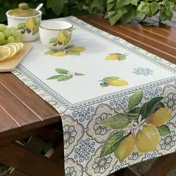 Дорожка гобеленовая 40 х 100 см Le Gobelin Изразцы Лимоны