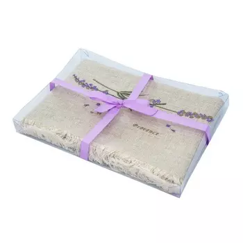 Дорожка сервировочная Лаванда серая с бахромой, 50х150 см