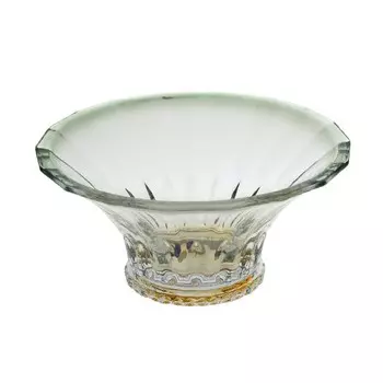 Фруктовница 25 см Bohemia Gold Welington зелёный