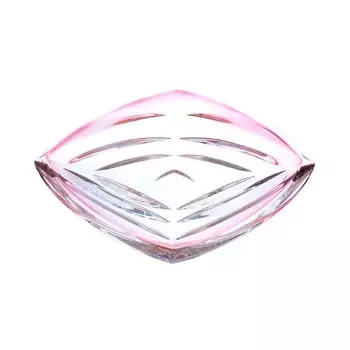 Фруктовница 32 см Bohemia Gold Facet розовый