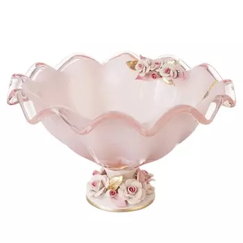 Фруктовница 33 см White Cristal Розовый кварц