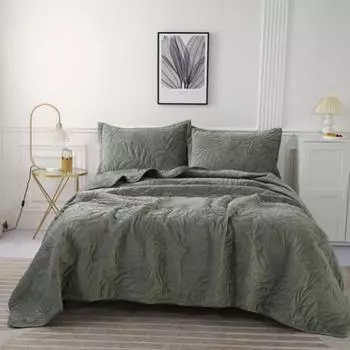 Комплект покрывало и наволочки 240 х 260 см Sofi de Marko Глория зелёный