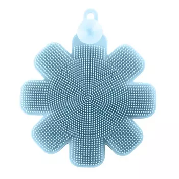 Губка для мытья посуды силиконовая Gipfel Clean Series голубой цветок
