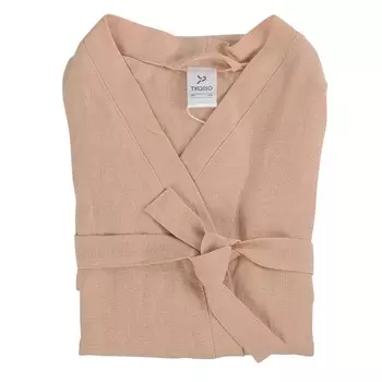 Халат из умягченного льна Tkano Essential размер M розово-пудровый