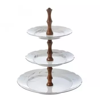 Этажерка 3-х ярусная Констанция серебряные колосья