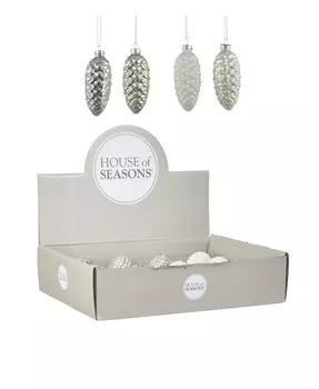 Ёлочное украшение House of Seasons белый и серебряный