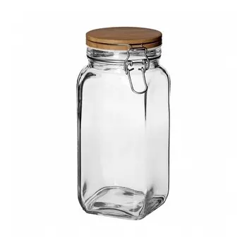 Ёмкость для сыпучих продуктов 1,6 л Nadoba Dasa с крышкой из бамбука с замком