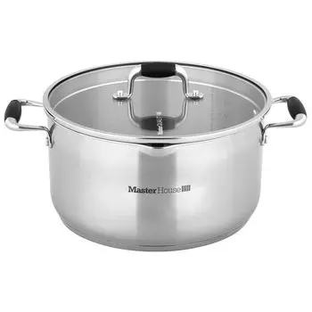 Кастрюля 6,9л со стеклянной крышкой "Grigio" Master House